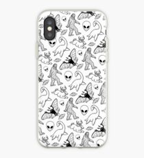 Cryptid Pattern (White Background) iPhone Case