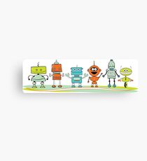 Cute cartoon robots Canvas Print