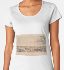 Vintage Pictorial Map of Key West FL (1855) Women's Premium T-Shirt