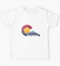 Durango Colorado Flag Inspired Mountain Scene Kids Tee
