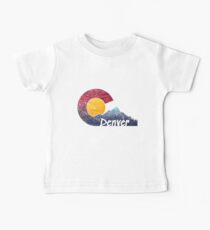 Denver Colorado Flag Inspired Mountain Scene Baby Tee