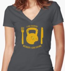 Wie Übung Liebesessen Shirt mit V-Ausschnitt