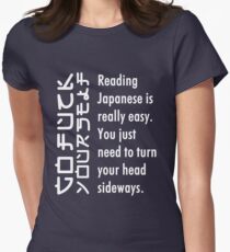 Reading Japanese is really easy Women's Fitted T-Shirt