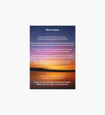 She is Gone - Funeral Poem for Mum Art Board