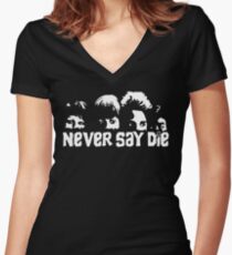 Never say die Women's Fitted V-Neck T-Shirt