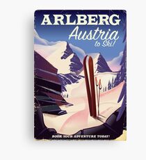 Arlberg Austria ski travel poster Canvas Print