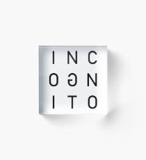 Incognito Text Art Design Acrylic Block