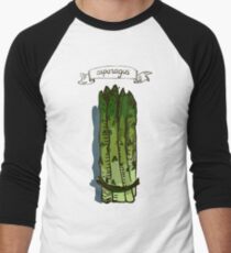 watercolor hand drawn vintage illustration of asparagus Men's Baseball ¾ T-Shirt