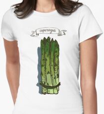 watercolor hand drawn vintage illustration of asparagus Women's Fitted T-Shirt
