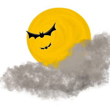 Volant sorcière d'halloween devant la lune de sang' Autocollant