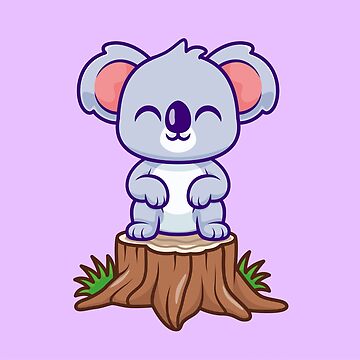Koala Clipart-koala lovable marsupial animal sits in tree clip art