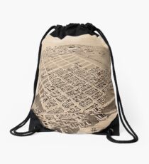 Vintage Pictorial Map of East Cambridge MA (1879) Drawstring Bag