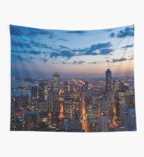 Chicago Nacht Skyline Wandbehang
