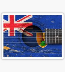 Old Vintage Acoustic Guitar with Turks and Caicos Flag Sticker