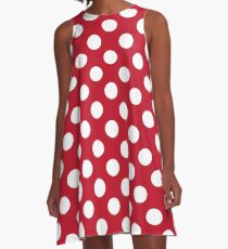 Red And White Polka Dots A-Line Dress