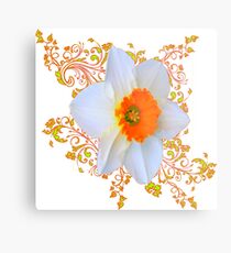 SPRING DAFFODIL SCROLLS ART Metal Print