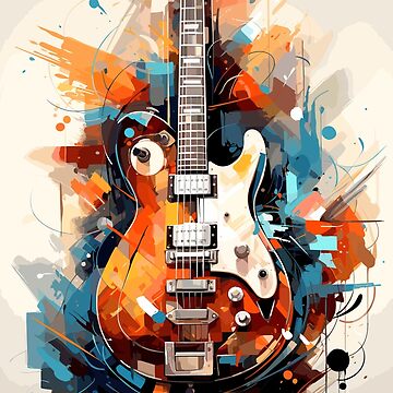 Harmonic Canvas Electric Guitar Oil Painting Art Board Print for Sale by  Spacefoxart