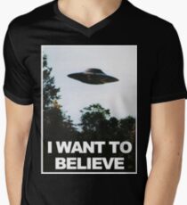 The X Files I Want to Believe Men's V-Neck T-Shirt