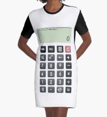 Calculator Graphic T-Shirt Dress
