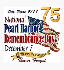 Pearl Harbor Day 75th Anniversary Logo Photographic Print
