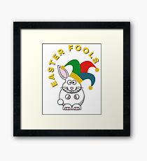 Easter Fools, Jester Bunny On April Fools Day Framed Print