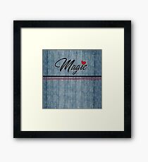 Magic Heart Stonewashed Denim Framed Print