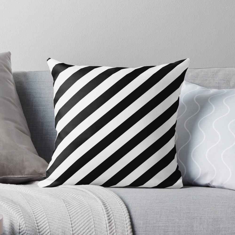 Black And White Diagonal Stripe Duvet Cover Phone Case Throw