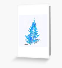 Blue Fern Leaf Greeting Card