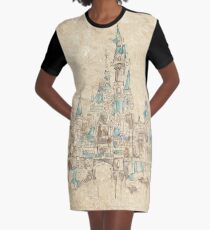 Enchanted Storybook Castle Graphic T-Shirt Dress