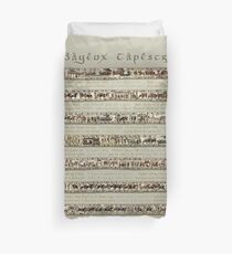 Bayeux Tapestry Full Scenes On Beige Background Duvet Cover