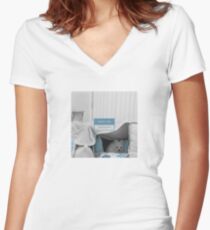 White Dog - what's the password Women's Fitted V-Neck T-Shirt