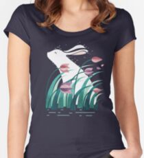 Kaninchen, ruhend Tailliertes Rundhals-Shirt