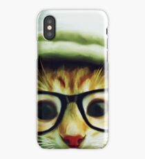 Vintage Cat Wearing Glasses iPhone Case/Skin