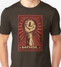 HODL Litecoin: Triumphant Fist HODLing a Litecoin Unisex T-Shirt