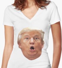 Trump face t-shirt Women's Fitted V-Neck T-Shirt
