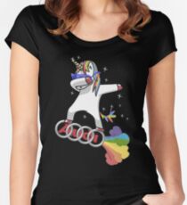 UNICORN DABBING AUDI Women's Fitted Scoop T-Shirt