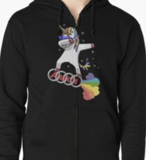 UNICORN DABBING AUDI Zipped Hoodie