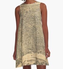Vintage Pictorial Map of Elizabeth NJ (1898) A-Line Dress
