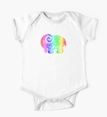 Rainbow Elephant Doodle One Piece - Short Sleeve