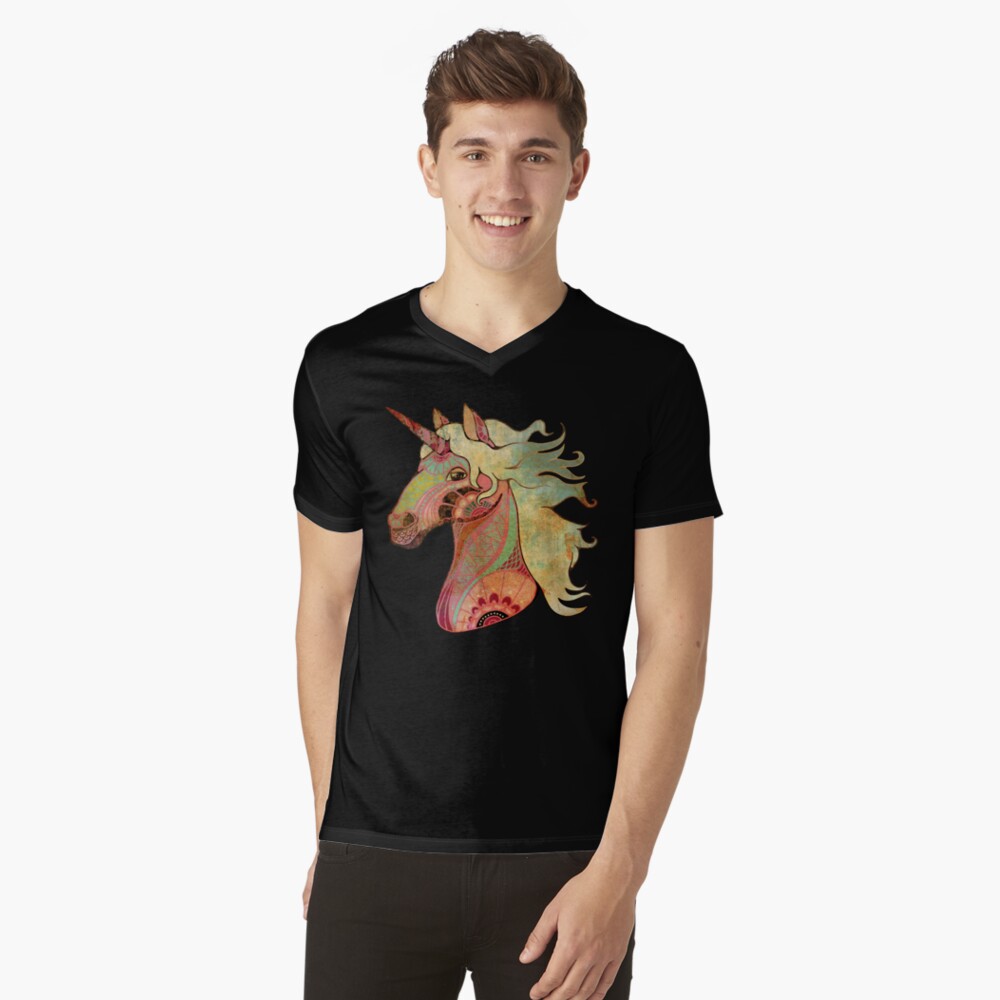 the unicorn T-Shirt mit V-Ausschnitt