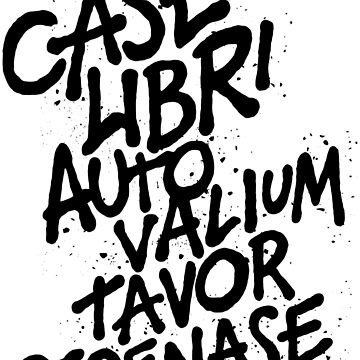 Sticker for Sale avec l'œuvre « Etui Libri Auto Valium Tavor