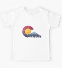 Winter Park Colorado Flag Inspired Mountain Scene Kids Tee