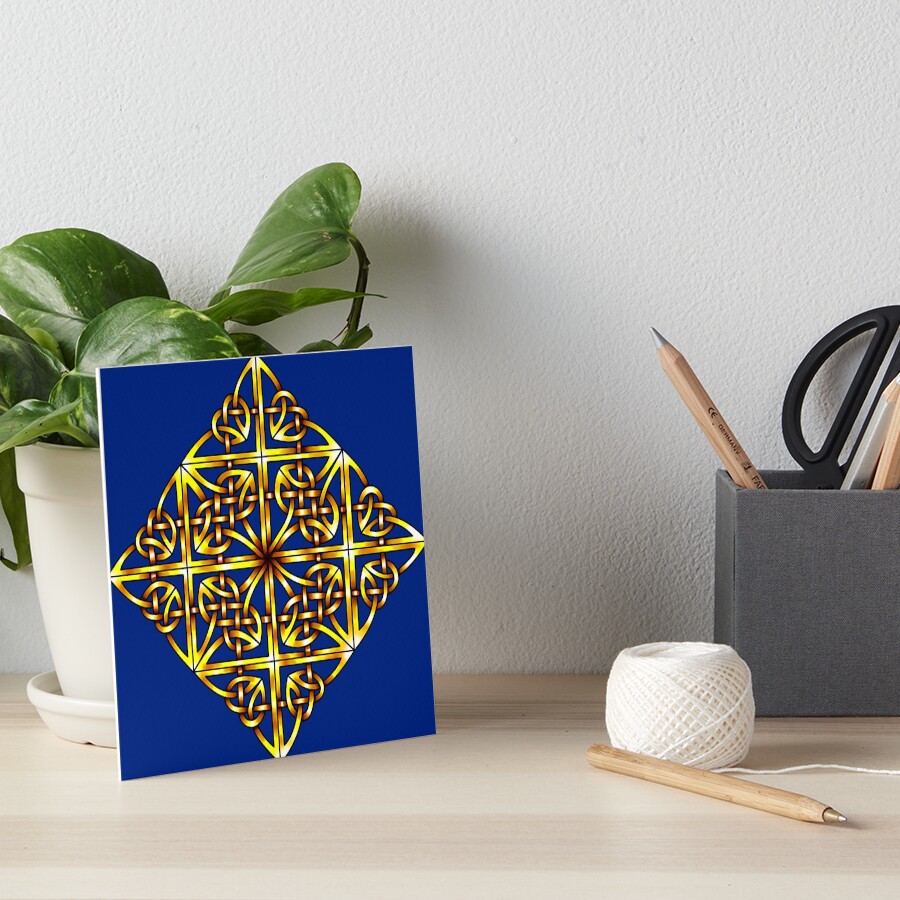 Blue & Gold Diamonds Art Board Print