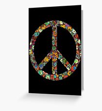 FLOWER POWER PEACE SYMBOL Greeting Card