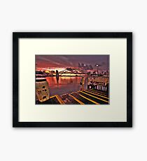 Morning Landing - McMahons Point Wharf - Moods Of A City The HDR Experience Framed Print