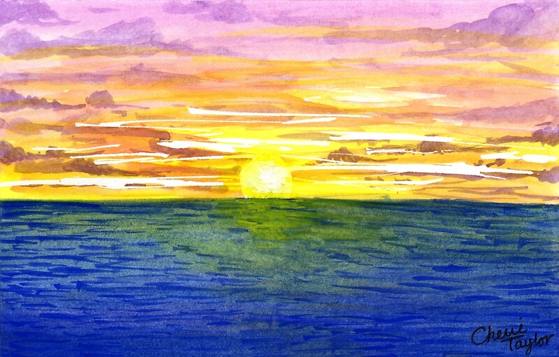 « Ocean Sunrise Peinture » par Cherie Taylor Redbubble