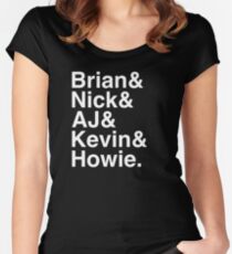 Backstreet Boys Names Helvetica Ampersand Women's Fitted Scoop T-Shirt