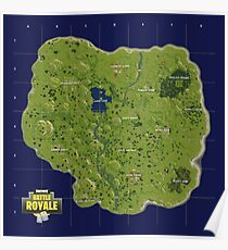 fortnite battle royale posters redbubble - posters fortnite map