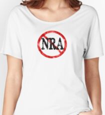 Anti NRA Badge Gun Control Vintage Retro Style Political Gear Women's Relaxed Fit T-Shirt