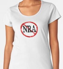 Anti NRA Badge Gun Control Vintage Retro Style Political Gear Women's Premium T-Shirt